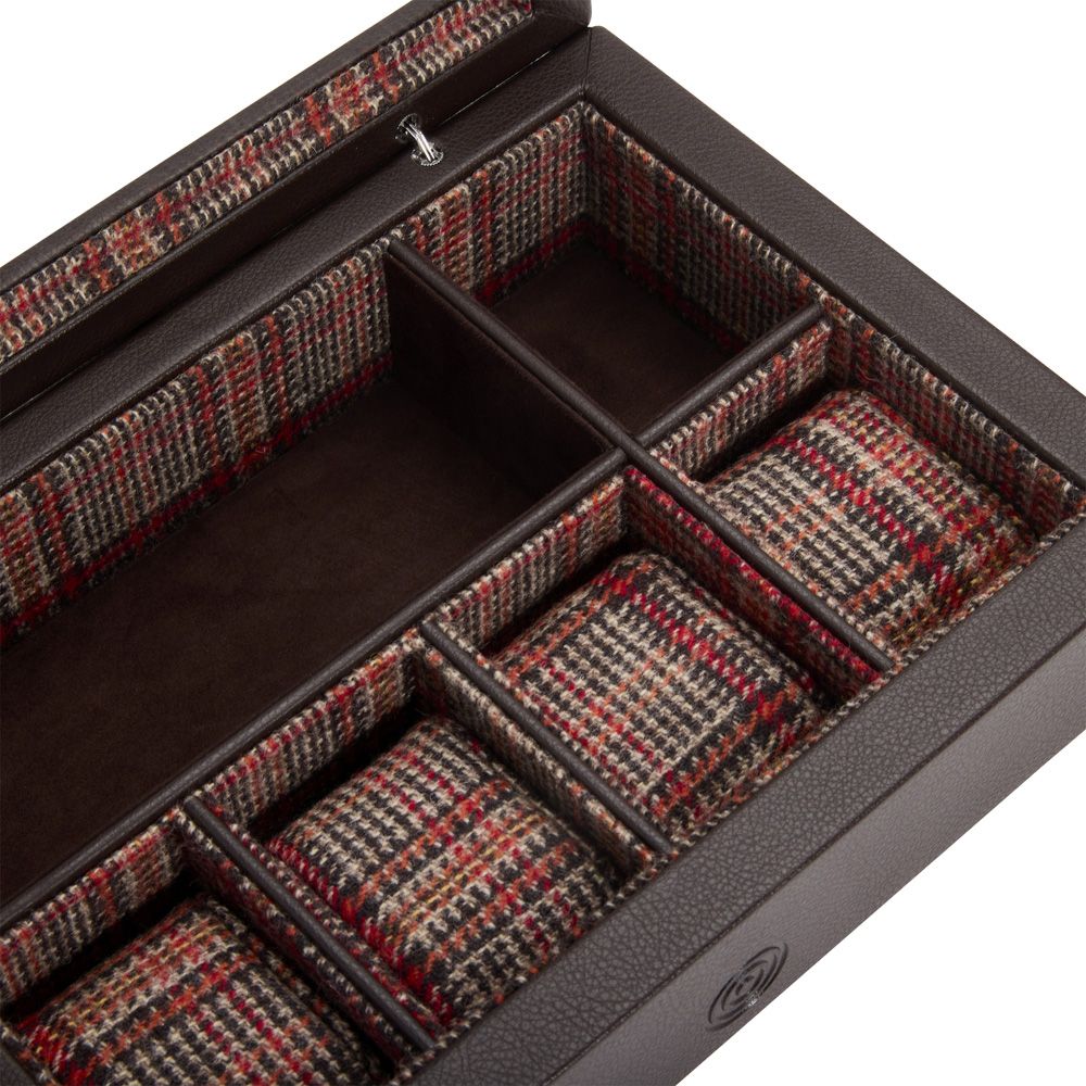 WM Brown 4 Piece Watch Accessory Box