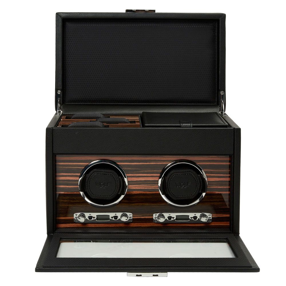 Roadster double watch winder with storage