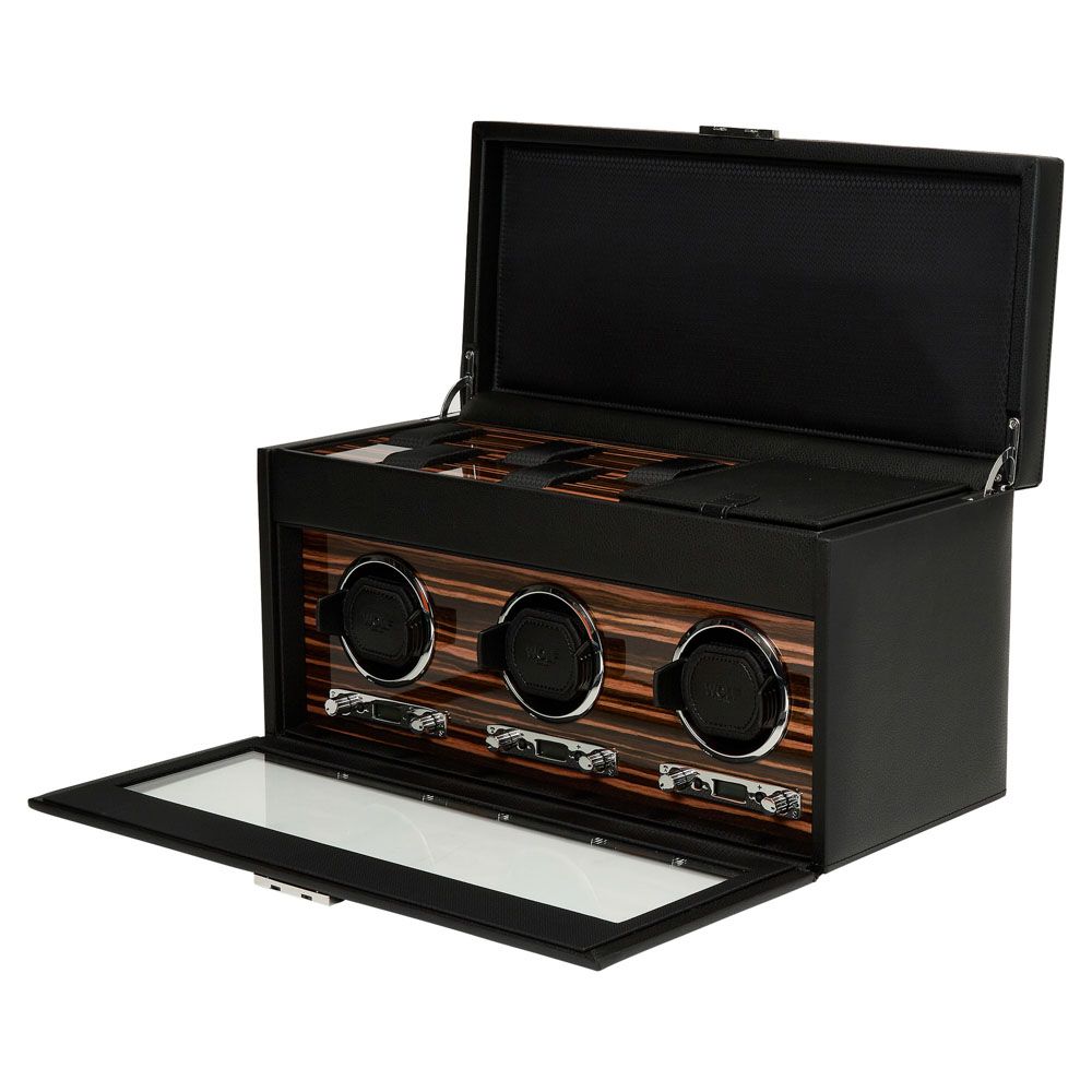 Roadster triple watch winder with storage