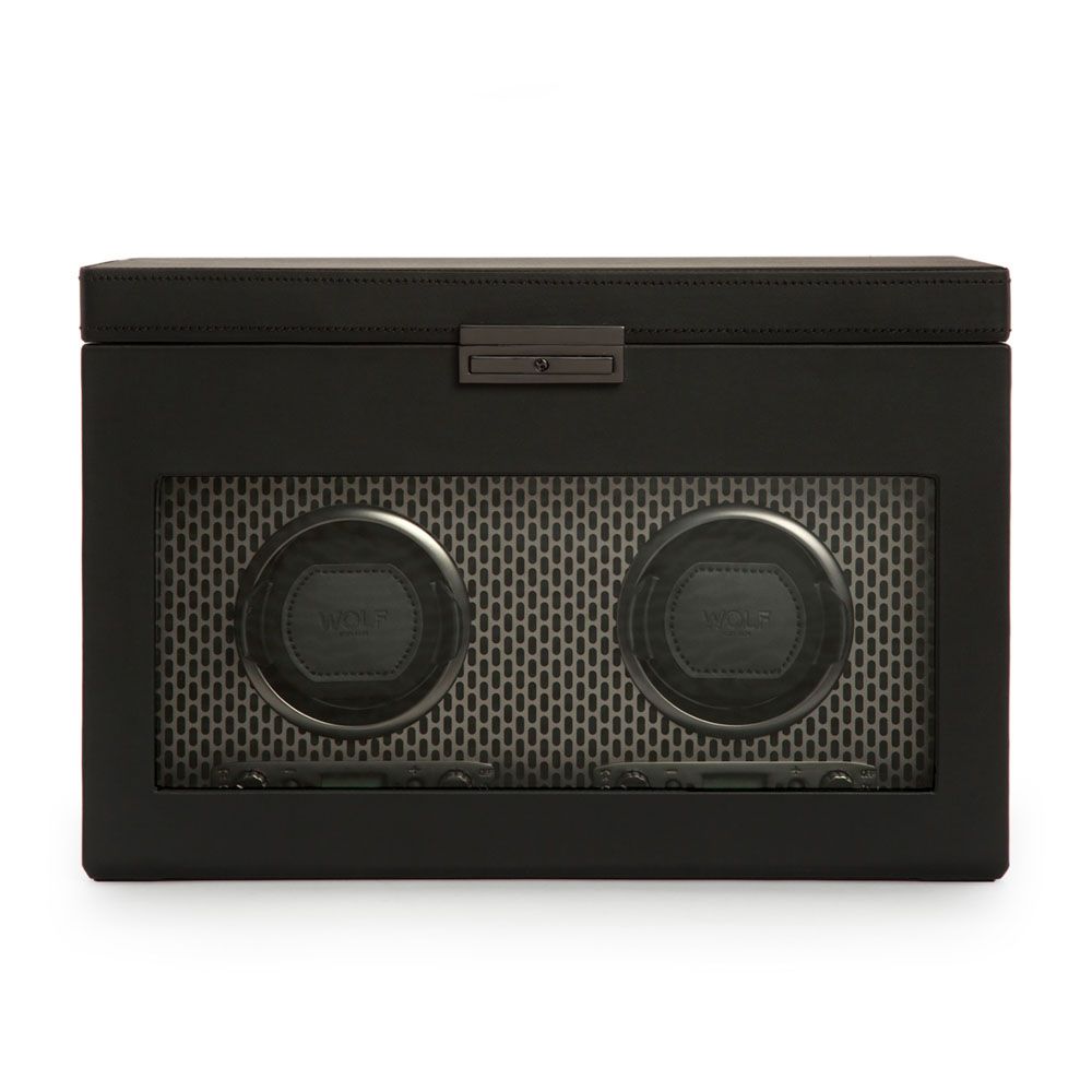 Axis double watch winder with storage