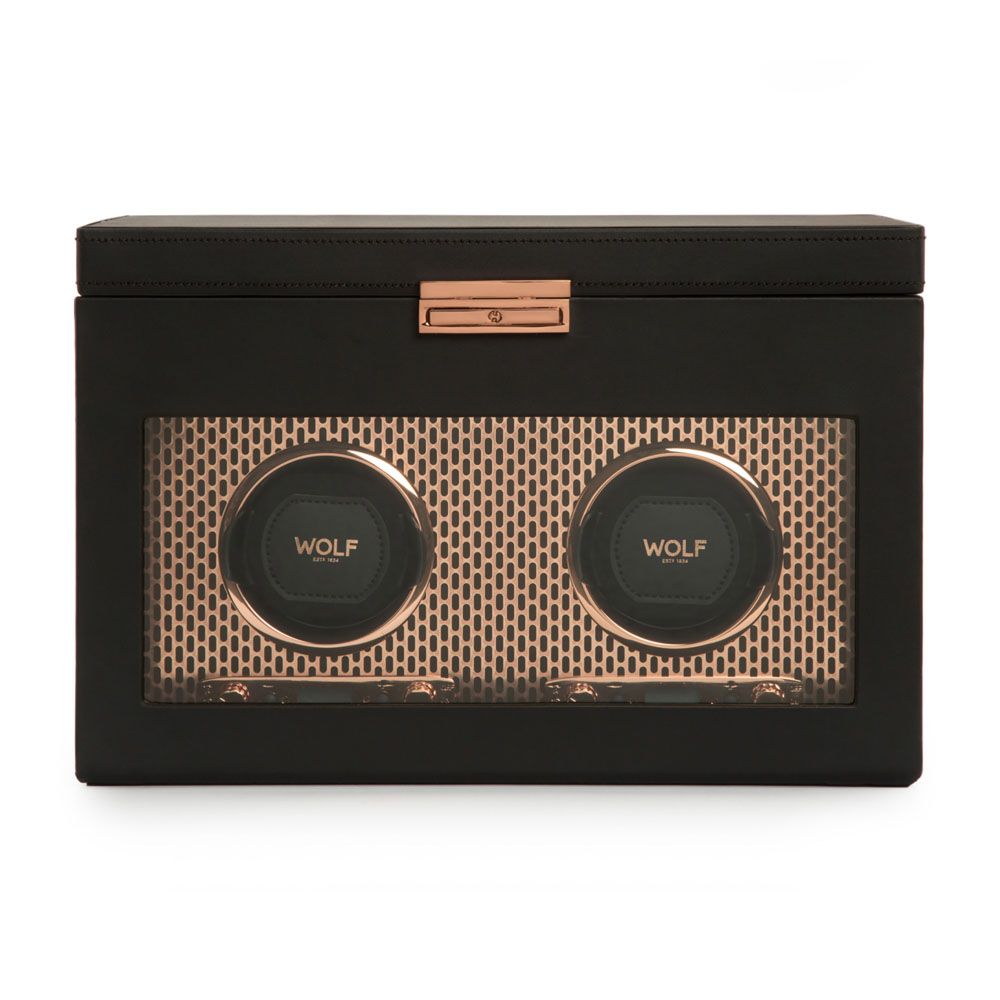 Axis double watch winder with storage