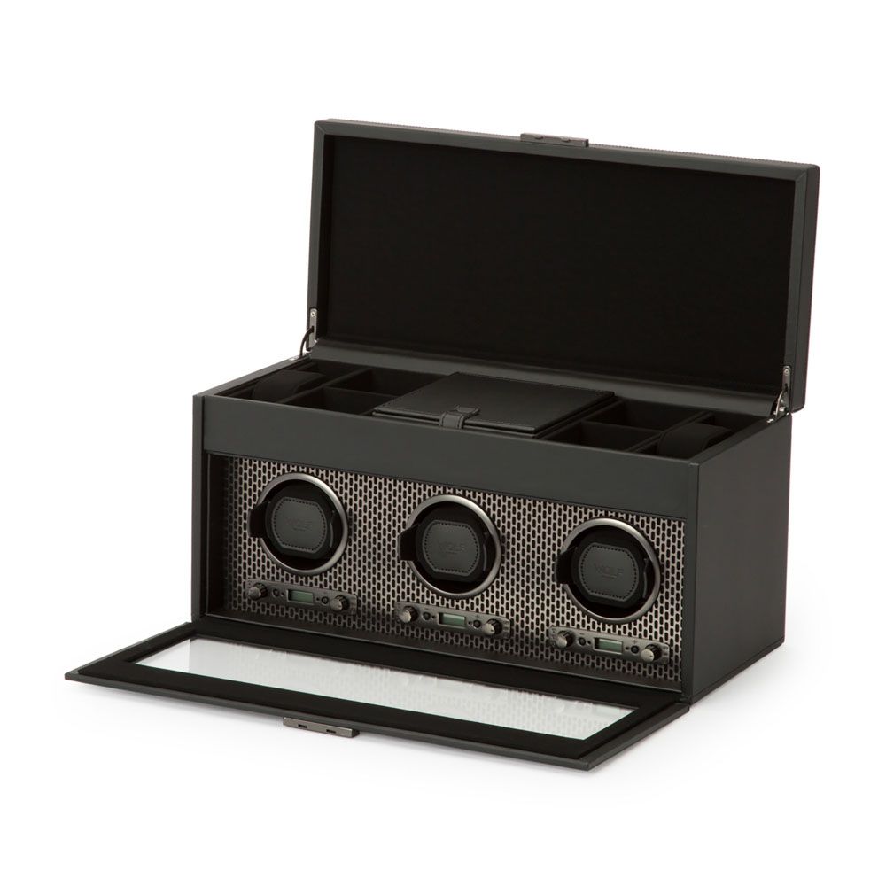 Axis triple watch winder with storage