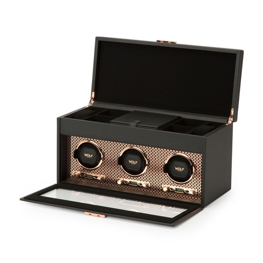 Axis Triple Watch Winder With Storage